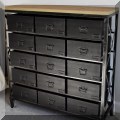 F28. 15-Drawer industrial style chest. 15 drawer chest. 38”h x 37”w x 13”d 